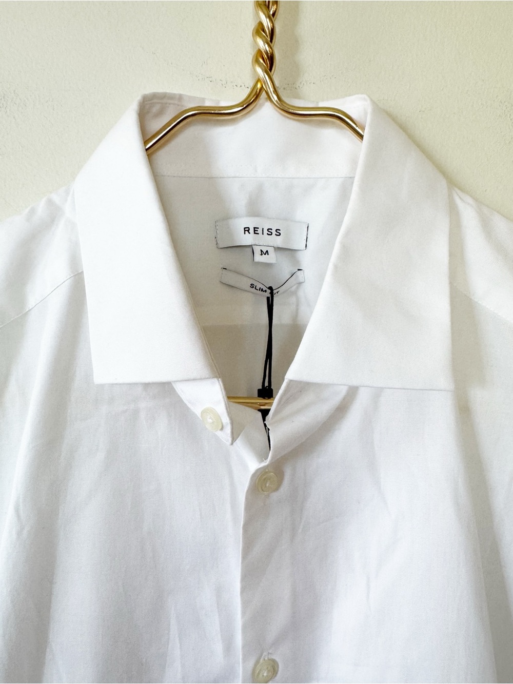 NWT Reiss Redmayne White Short Sleeve Button Up Shirt Slim Fit M - Picture 5 of 7